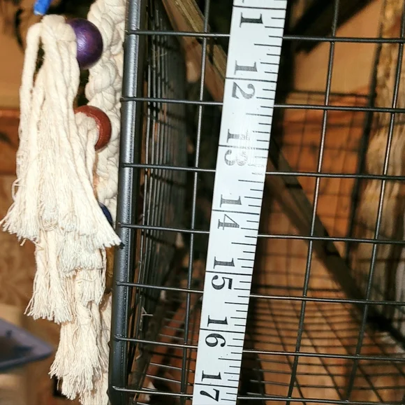 Macrame metal wood basket shelf